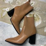 Open Edit New Womens  Rafael Tan Faux Leather Stretch Block Boots Booties Size 10 Photo 2