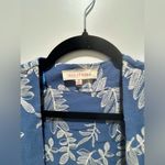 Solitaire  Embroidered Blue White Floral Crochet Kimono Cardigan Long Size Medium Photo 1