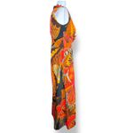 Vintage 60s Liberty House Hawaiian Maxi Dress Butterfly Print Psychedelic Orange Size XS Photo 7