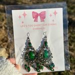 Betsey Johnson Elegant Green Statement Earrings Photo 1