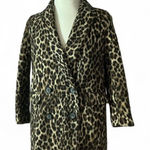Exotic Zara Basic Leopard Print Double Breasted Coat Jacket Animal Print Brown Photo 0