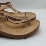 Cordani Gene Thong Wedge Sandal Womens 5.5 Tan Patent Leather Platform Shoes Photo 2