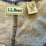 L.L.Bean  Vintage Midi Dress Linen Cotton Floral Button Down Womens Medium Petite Photo 6