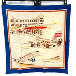 TWA Vintage "Up Up And Away" Scarf Trans World Stewardess Employee Uniform Blue Photo 1