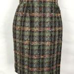 Carlisle Woven Tweed Straight Pencil Skirt Size 2 Plaid Textured Academia Office Photo 2