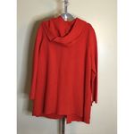 Jones New York Hooded Faux Leather Toggle Closure Cardigan Red Sz. 1X (flaws) Photo 3