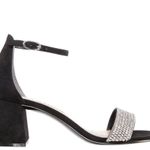 Nina Eloise Ankle Strap Sandal True Black Suede Womens Size 6 Photo 1