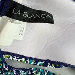 La Blanca paisley print bikini top blue green white halter top swim size 8 Photo 3