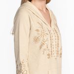 Johnny Was metallic threaded embroidered thermal waffle hoodie NWT Photo 6