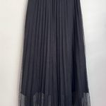 ZARA  polka dot Black midi pleated skirt mesh sheer witchy whimsical XS Photo 2