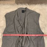 Saks 5th Avenue Blue by Saks Fifth Avenue fringed open front cardigan sweater vest S Photo 4