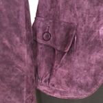 Cache  Purple Fitted Leather Suede Jacket Top New Lined Banded Collar $248 NWT Photo 5