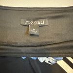 Roz & Ali  Women Black Blue Floral Stripe Short Sleeve Knee Length Dress Size M # Photo 4