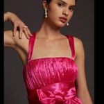Anthropologie  Maeve Pink Satin Bow-Tie Party Mini Dress w Pockets Photo 1