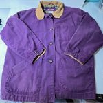 Faded Glory Vintage Purple Canvas Chore Coat Blanket Lined Corduroy Collar Sz XL  Photo 0