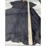 Vintage Black Dress Size 4 90s A Line Goth Lace Top Mock Neck NWT Night Way 80s Photo 9