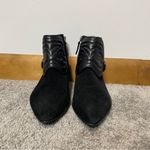 ZARA Woman Black Leather Quilted Suede Ankle Booties Women’s EU 36 US 5.5 Photo 1