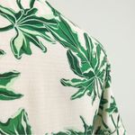 Emily McCarthy Pale Pink Green Tropical Leaves True Wrap Short Sleeve Dress XL Photo 2