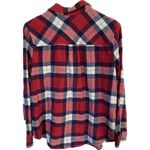 Arizona Jean Company Juniors Medium Plaid Flannel Shirt Red White Blue America Photo 2