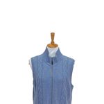 Pendleton  Zip Up Sweater Vest Blue Size XL Petite Cozy Coastal Minimalist Cotton Photo 5