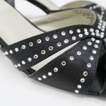 Metaphor Vintage Y2K Black Satin Rhinestone Heels Photo 5