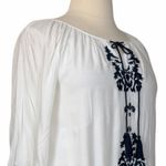 Chic Connection Embroidered New Tunic Dress White Navy Tassel Women’s Size XL Photo 6