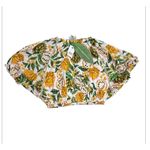 Farm Rio  Biriba Fruit Puff-Sleeve Crop Top in Off White Size Small New $140 Photo 1