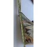 Vintage Magnifique Painted Peacock Art Leather Butterfly Floral Shoulder Bag White Photo 2