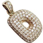 10k Yellow Gold Bubble Letter D Inital Pendent With Cubic Zirconia Photo 0