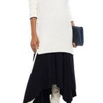By Malene Birger Ribbed Lace Up Black Trim Sweater Dress Size Medium White Photo 0