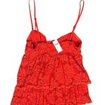Anthropologie Maeve Lace Strapless Red Floral Tiered Ruffled Mini Dress S Photo 4