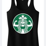 Starbucks Yoga Racer Back Graphic Tee Tank Top Photo 1