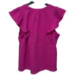 Andree by Unit Pink Babydoll Flutter Sleeve Ruffle Top Size 2X Gauze NWOT Photo 3