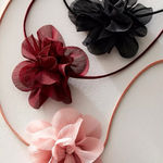 Free People  Sweetheart Flower Choker Burgundy NWT Dainty Bracelet Hair Ethereal Photo 0