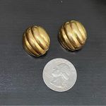 Trifari Vintage 60’s Polished Gold- tone Dome Clip On Earrings Photo 3