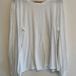 Lunya Women XL Long Sleeve Shirt Sleep Pajama Organic Cotton White Flaw‎ READ Photo 0