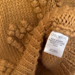 Chicwish Heart Knit Your Love V-Neck Sweater Size S/M Tan Chunky Bobble Pullover Photo 4