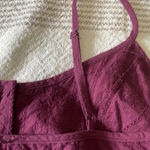 Kendall + Kylie  Laced Cropped Top Burgundy Photo 3