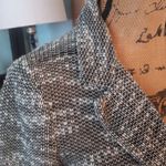 About A Girl  Black and White Woven Knit Single Button Blazer Jacket Photo 4