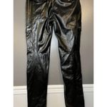 Black Faux Leather Cargo Pants Womens Medium Straight Leg Zip Pockets Utility Photo 5
