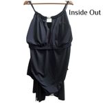 Aqua Green Black High Neck One Piece Attached Brief Swim Dress Plus Size 24 New Photo 4