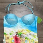 Kate Spade  Ocean Grove Underwire Halter One Piece Swimsuit Blue Pink Size XL Photo 1