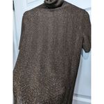 Paolo Bizzini brown knit sheer metallic cowl neck scalloped hem top size IT 40 Photo 2