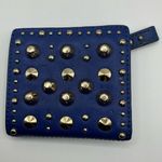 Juicy Couture A Rare From Vintage Blue Studded  Leather Small Snap Wallet Photo 0