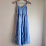 Universal Threads Universal Thread Sleeveless Button Front A-Line Midi Tie Back Blue Dress Sz Med Photo 2