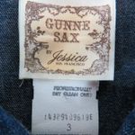 Gunne Sax 1970s Vintage Blue Denim Calico Floral Trim Maxi Dress Prairie Dress 3 Photo 6