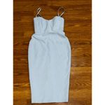 Michael Costello x REVOLVE ruched stain Bardot Mini Dress in Ivory small Photo 10