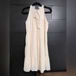 KIRUNDO Boho Chic Layer Sleeveless Mock Neck Neutral Cream Dress Sz M EUC Size M Photo 2