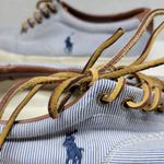Polo Ralph Lauren Vaughn Boat Shoes Mens 9.5 Blue White Pinstriped Deck Sneakers Photo 8