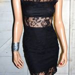Black Floral Sheer Lace Dress S Photo 0